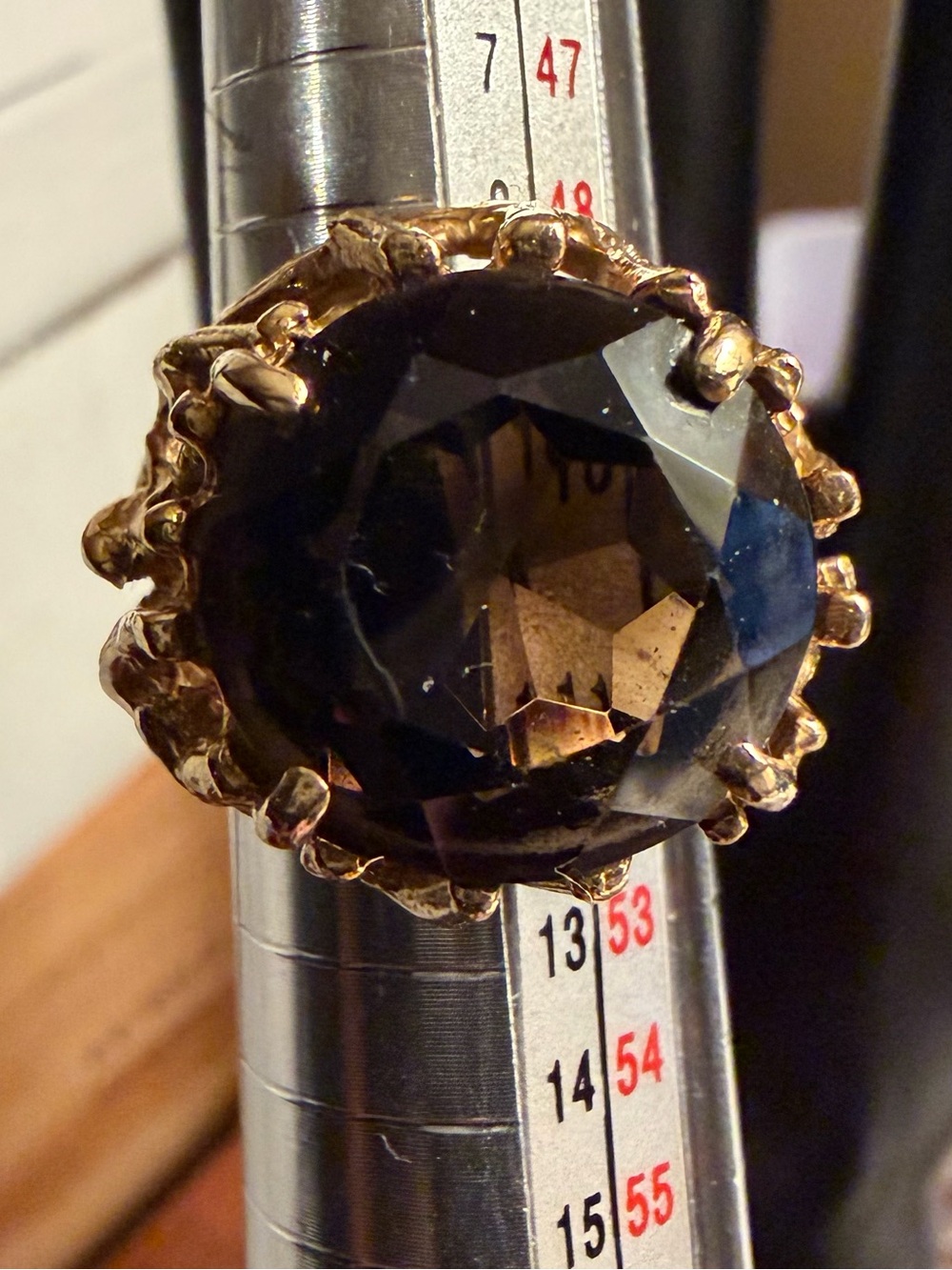 Statement Panetta Sterling Vermeil Ring Brutalist Style Smoky Quartz  RARE